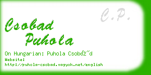 csobad puhola business card